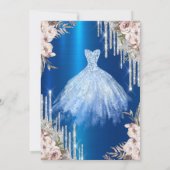 Zilveren Glitter Druppels, Metallic Blauwe Jurk Bl Kaart (Achterkant)