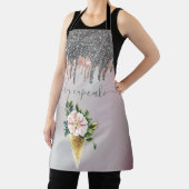 Zilveren Glitter Druppels Snoepjes IJs Bloemen Sch Schort (Insitu)