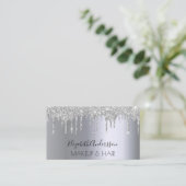 Zilveren glitter druppelt make-up haar visitekaartje (Staand voorkant)