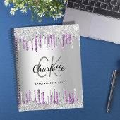Zilveren glitter druppelt paarse zakelijke logo 20 planner
