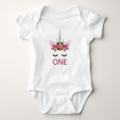 Zilveren Glitter Eenhoorn Prinses Romper (Voorkant)