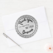 Zilveren Glitter Effect Bedankt Sticker Vel (Envelop)
