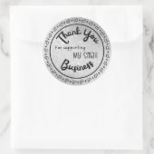 Zilveren Glitter Effect Bedankt Sticker Vel (Tas)