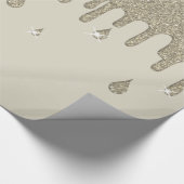 Zilveren glitter-effect en spugen cadeaupapier (Hoek)