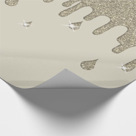 Zilveren glitter-effect en spugen cadeaupapier (Hoek)