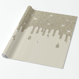 Zilveren glitter-effect en spugen cadeaupapier