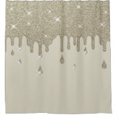Zilveren glitter-effect en spugen douchegordijn (Voorkant)