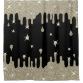 Zilveren glitter-effect en spugen douchegordijn (Voorkant)