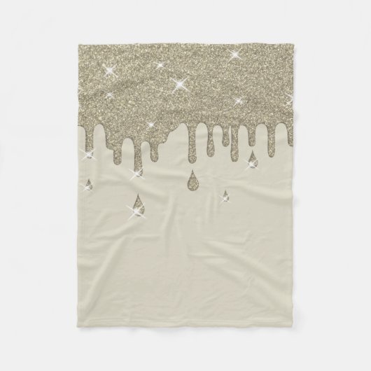 Zilveren glitter-effect en spugen fleece deken (Voorkant)