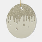 Zilveren glitter-effect en spugen keramisch ornament (Links)