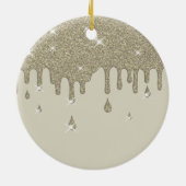 Zilveren glitter-effect en spugen keramisch ornament (Achterkant)