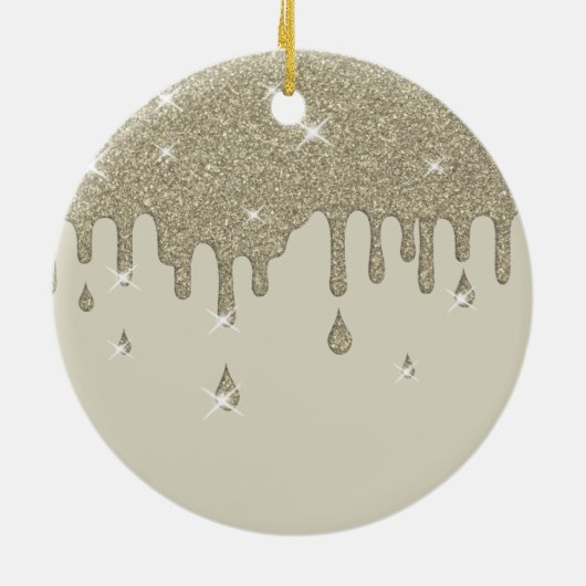 Zilveren glitter-effect en spugen keramisch ornament (Achterkant)