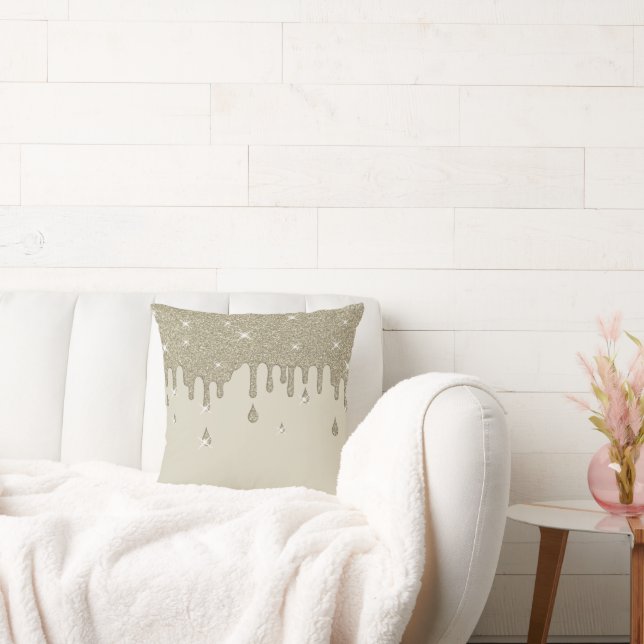 Zilveren glitter-effect en spugen kussen (Bank)