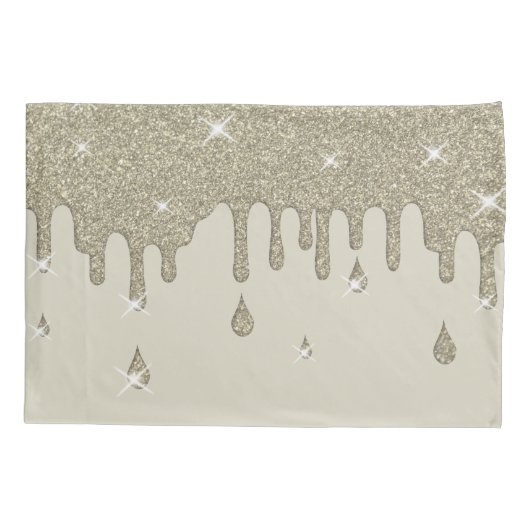 Zilveren glitter-effect en spugen kussensloop (Achterkant)