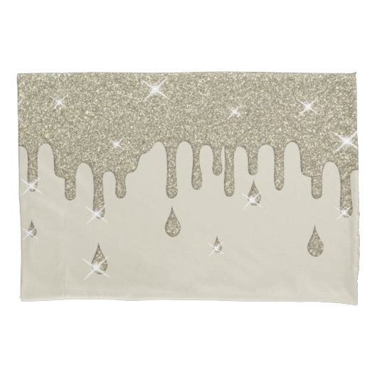 Zilveren glitter-effect en spugen kussensloop (Voorkant)