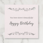 Zilveren glitter effect tiara, confetti Quinceaner Bedankjes Labels (Achterkant)