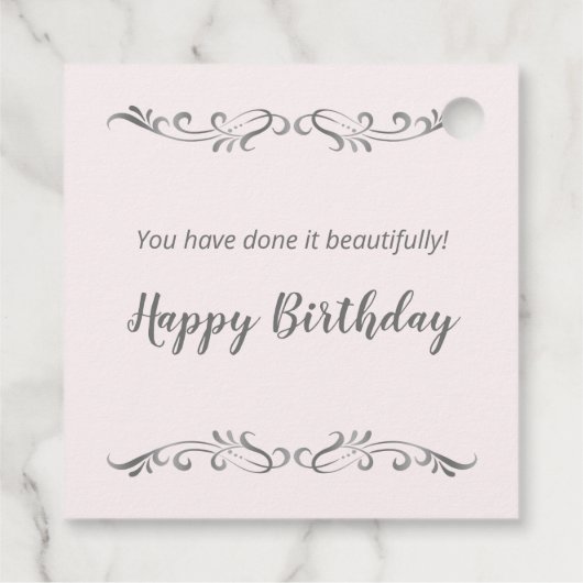 Zilveren glitter effect tiara, confetti Quinceaner Bedankjes Labels (Achterkant)