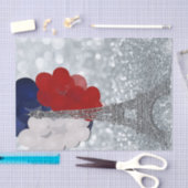Zilveren Glitter Eiffeltoren Rood Wit Blauw Feest Tissuepapier (Craft)