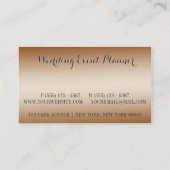 Zilveren Glitter Elegant Brons Evenementenplanner Visitekaartje (Achterkant)