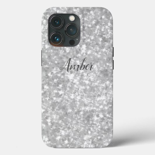 Zilveren Glitter Elegant Persoonlijk Case-Mate iPhone Case (Achterkant)