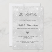 Zilveren glitter elegante gelofte vernieuwing brui kaart (Voorkant)