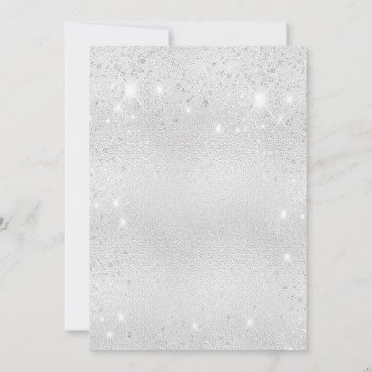 Zilveren glitter elegante gelofte vernieuwing brui kaart (Achterkant)