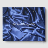  zilveren glitter en blauw Satin Quinceanera Gastenboek (Achterkant)