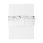 Zilveren Glitter en Dusty Blue Floral Bruiloft Uitnodigingen Wikkel (Achterkant Voorbeeld)