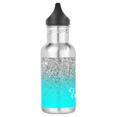 Zilveren Glitter en Helder Aqua Ombre Waterfles (Links)