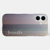 Zilveren glitter en kleurrijke lichte strepen Case-Mate iPhone case (Achterkant (horizontaal))