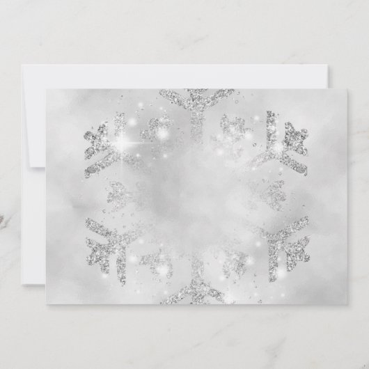 Zilveren glitter en lint | Kerstvakantie rood Kaart (Achterkant)