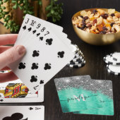 Zilveren Glitter en Metaal Pokerkaarten (Insitu)