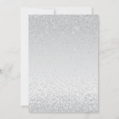 Zilveren Glitter en Shine Trouw Uitnodiging (Achterkant)