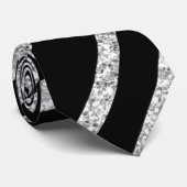 ZILVEREN GLITTER EN ZEBRA STREPEN STROPDAS (Opgerold)