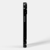 Zilveren glitter en zwart elegant monogram Case-Mate iPhone case (Achterkant / Rechts)