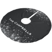 Zilveren glitter en zwart elegant monogram kerstboom rok (Gekanteld)