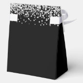 Zilveren Glitter en Zwart Sweet Sixteen Bedankdoosjes (Achterkant)