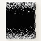 Zilveren Glitter en Zwarte 30e Verjaardag Notitieboek (Achterkant)