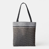 Zilveren Glitter en Zwarte Mode Chic met Monogram Tote Bag (Achterkant)