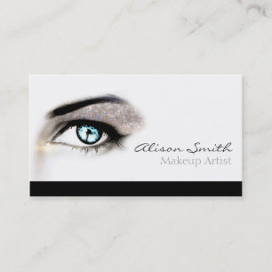Zilveren glitter eyeshadow - Makeup Artist Visitekaartje