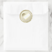 Zilveren Glitter Folie Hart Bruiloft Favor Envelop Ronde Sticker (Tas)