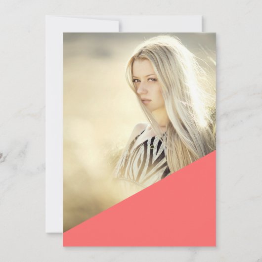 Zilveren glitter folie script koraal quinceanera f kaart (Achterkant)