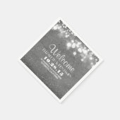 Zilveren glitter folie String Lights bruiloft Servetten (Hoek)