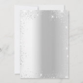 Zilveren glitter formeel script bruiloft kaart (Achterkant)