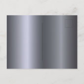 Zilveren glitter formele elegante bruiloft uitnodiging briefkaart (Achterkant)