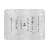 Zilveren glitter formele luxe bruiloft uitnodiging magneet (Horizontaal)