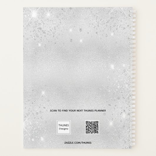 Zilveren glitter foto bruid bruiloft planner (Achterkant)