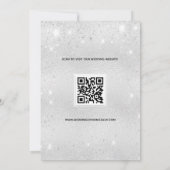 Zilveren glitter foto qr code bruiloft save the date (Achterkant)