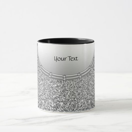 Zilveren Glitter Frame Koffiemok Mok (Midden)