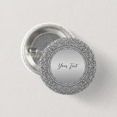 Zilveren Glitter Frame Pinback Knop Ronde Button 3,2 Cm (Voorkant /achterkant)